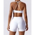 thumbnail image 2 of IBTOM CASTLE Workout Sets for Women 2 Piece Twist Front Halter Sports Bras High Waist Biker Shorts Exercise Gym Yoga Outfit White, 2 of 6