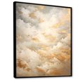 thumbnail image 2 of Designart "Taupe Golden Simplistic Clouds IV" Clouds Floater Framed Wall Decor, 2 of 5