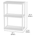 thumbnail image 3 of HeSLehs 3 Shelf Knect-A-Shelf Ventilated Light Duty Storage Unit Organizer System for Home, Garage, Basement, and Laundry, White, 3 of 9