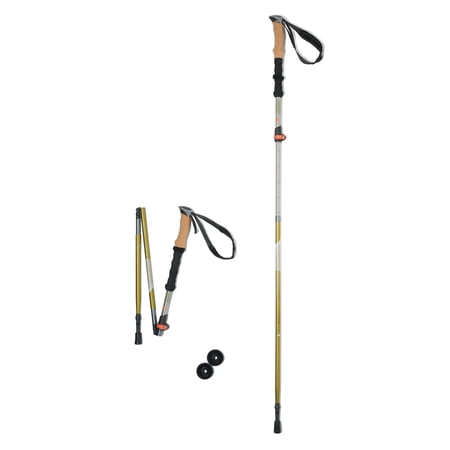 Ozark Trail Aluminum Folding Quick Lock Trekking Poles with Cork Grip, 2 Hiking Poles