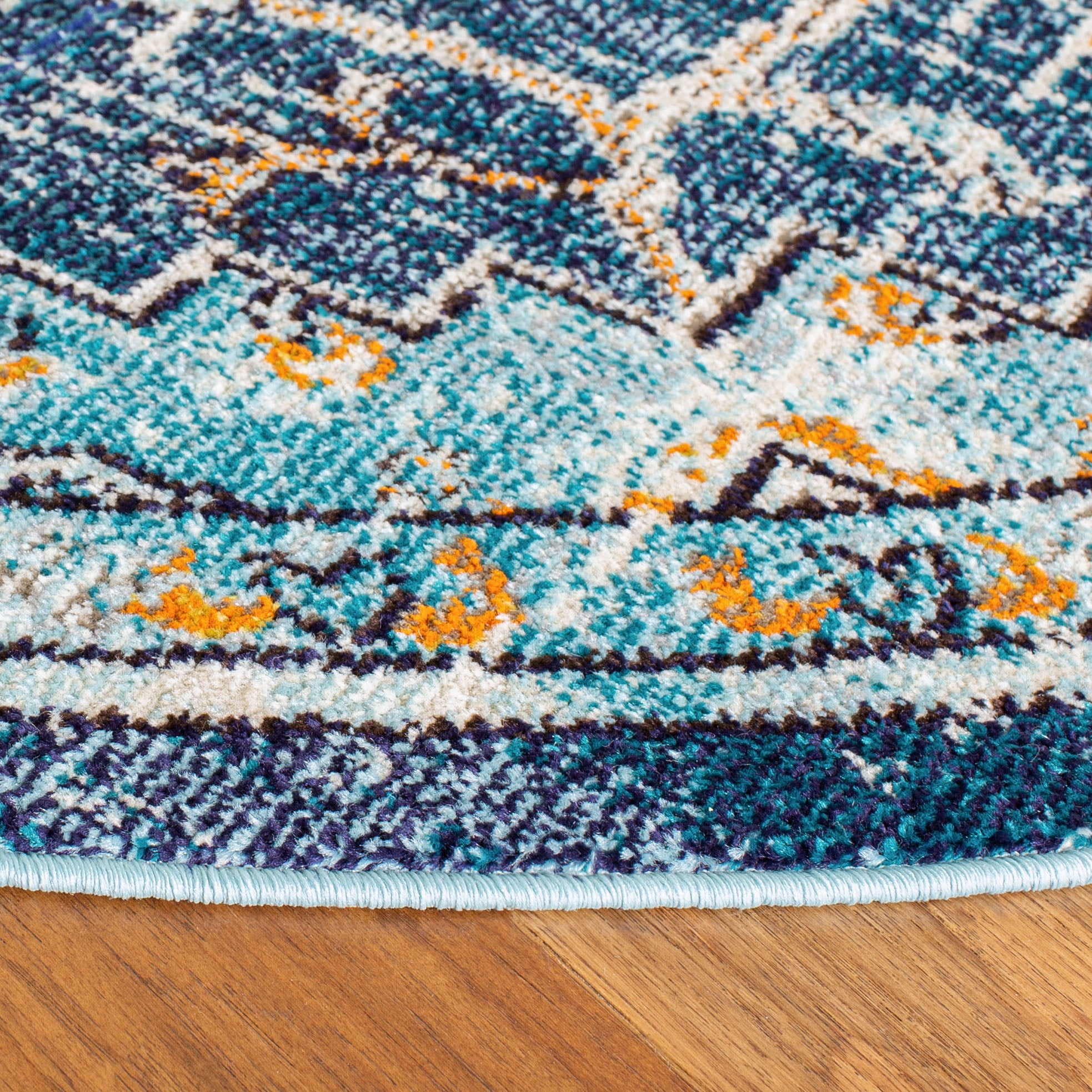 SAFAVIEH Madison Dalia Oriental Area Rug, Blue/Light Blue, 10' x 10' Round