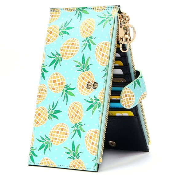 Badiya Women Wallets RFID Blocking Large Capacity Slim Bifold Multi Card Case Organizer with Zipper Pocket Gift Box