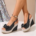 thumbnail image 6 of Women's Sandals Summer Wedge Thick Soled Peep Toe Adjustable Ankle Strap Women's Casual Versatile Comfortable Beach Sandals, 6 of 10
