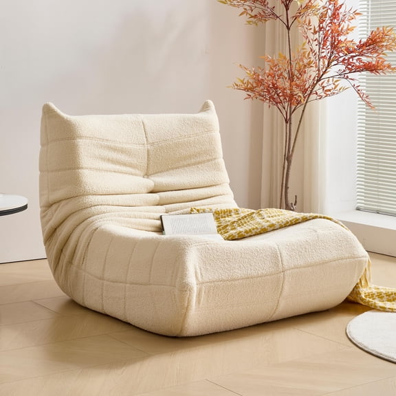 ConToose Giant Bean Bag Chair for Adults, Oversized Lounge Couch with Memory Foam, White Lazy Sofa in the Living Room, Reading in Bedrooms, and Relaxing on Balconies