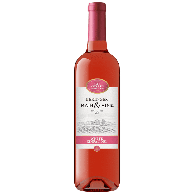 Beringer Main & Vine White Zinfandel California Collection Rose Wine, 750  ml Glass, ABV 12.00% 