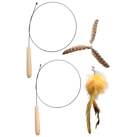 BESTSKY 2Pcs Kitten Toys,Flexible Wand Cat Toys Wands,Adjustable Play Possibilities Interactive Cat Toys,Style1