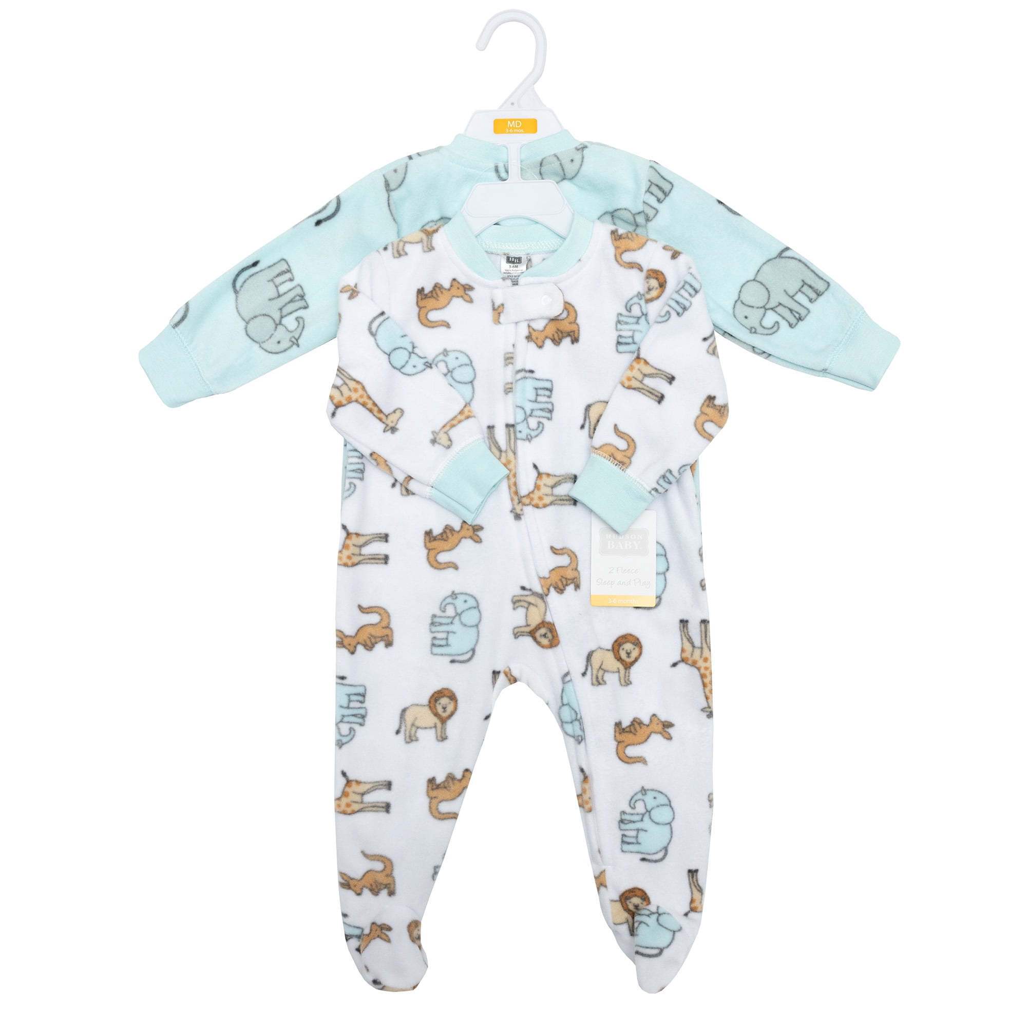 Hudson Baby Fleece Sleep and Play, Cute Safari, Preemie