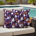 thumbnail image 4 of Halloween Purple Outdoor Waterproof Pillow Covers, Black White Ghost Orange Skull Pumpkin Decorative Square Throw Pillowcase Sofa Cushion Sham for Patio/Couch/Chair, 24"x24" 2 Pack, 4 of 8
