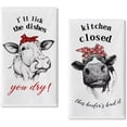 thumbnail image 1 of SPXUBZ Kitchen Towels, Country Farmhouse Animal Milk Cow Bows for Home Kitchen Decor Housewarming Gift Towel Set of 2, 1 of 5