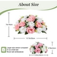 thumbnail image 2 of BLOSMON 13.7" Large Wedding Flower Ball for Table Centerpiece 2 Pcs of Artificial Pink Rose Flores Arrangement Bouquet for Dining Birthday Party Home Decor, 2 of 7