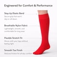 thumbnail image 4 of Diamond Star Women's Knee High Socks Trouser Socks, Stretchy Soft Thin Material (Red - 6 Pairs, Socks Size 9-11, Fit Women's Shoe Size 4-10.5), 4 of 6