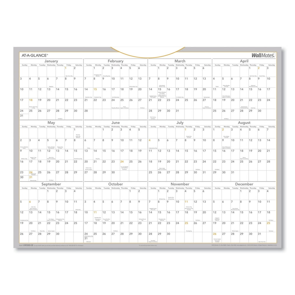 at-a-glance-wallmates-dry-erase-yearly-calendar-yearly-wall-calendars-walmart-walmart