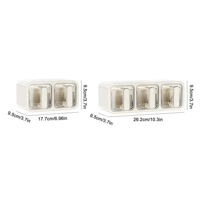 Wall-Mounted Kitchen Seasoning Box With Transparent Drawer And Built-In Spoon For Horizontal Or Vertical Use 17.7 in x 9.5 in x 9.5 in
