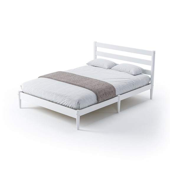 Camaflexi Mid-Century Full Size Platform Bed - White Finish