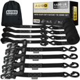 thumbnail image 1 of Augo Correas De Trinquete Resistentes Y Bucles Suaves - Paquete De 4 Correas De Trinquete Extra Fuertes De 1,5 Por 10 Con Cierres De Seguridad Con Gancho En S Y 4 Amarres De Bucle Suave - Resistencia, 1 of 5