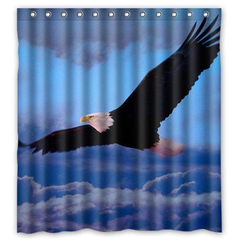 HelloDecor Eagle Shower Curtain Polyester Fabric Bathroom Decorative