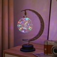 thumbnail image 4 of Moon Lamp LED Ball Lamp Wrought Iron Moon Lamp Bar Desk Lamp Decorative Lamp Bedroom Decorative Modeling Lamp(battery Not Included) Halloween Christma, 4 of 5