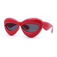 thumbnail image 2 of Womens Funky Balloon Thick Cat Eye Retro Plastic Sunglasses Red Black, 2 of 4