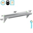 thumbnail image 3 of AmGood 12" Width x 48" Length | Stainless Steel Wall Shelf | Square Edge | Metal Shelving | Heavy Duty | Commercial Grade | Wall Mount | NSF Certified, 3 of 7
