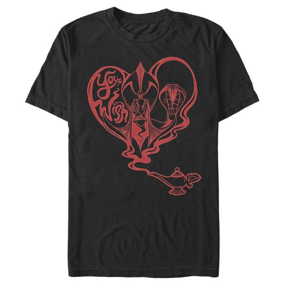Men's Aladdin Jafar Valentine's Day You Wish  Graphic Tee Black Small