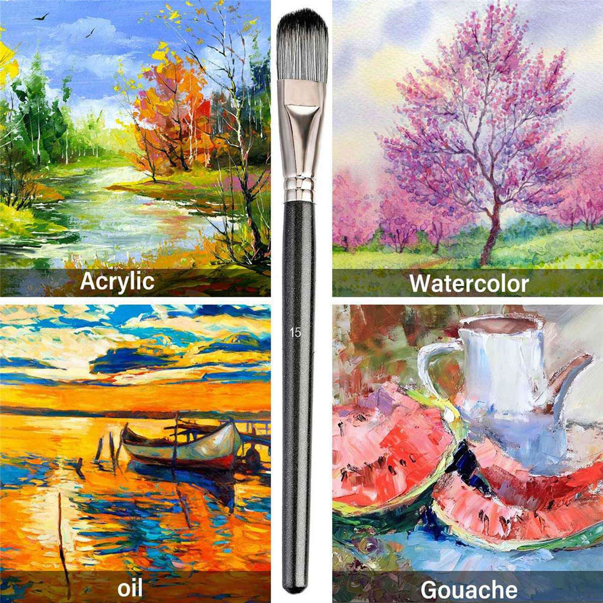 30PCS Acrylic Paint Brushes Set, Acrylic, Watercolor and Gouache Painting Brushes ForAmatures and Professional Painter