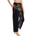 thumbnail image 2 of Daiia Neon Psychedelic Giraffe Women's Sleep Pant with Pockets and Drawstring,Pajama Pants-X-Large, 2 of 9