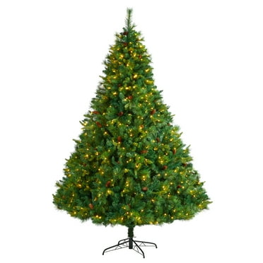 Nearly Natural Prelit LED Clear Lights, Mixed Pine Artificial Christmas Tree, 8'