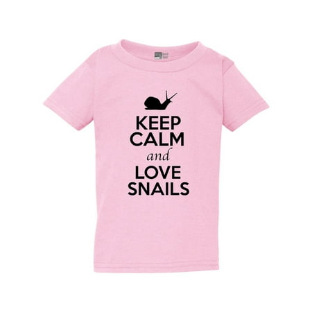 

Keep Calm And Love Snails Shell Animal Lover Funny Toddler Kids T-Shirt Tee