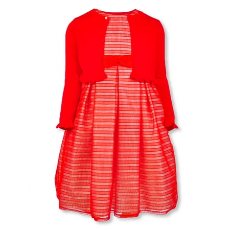 

Pink Butterfly Girls Textural Stripe Dress - red 4t (Toddler)