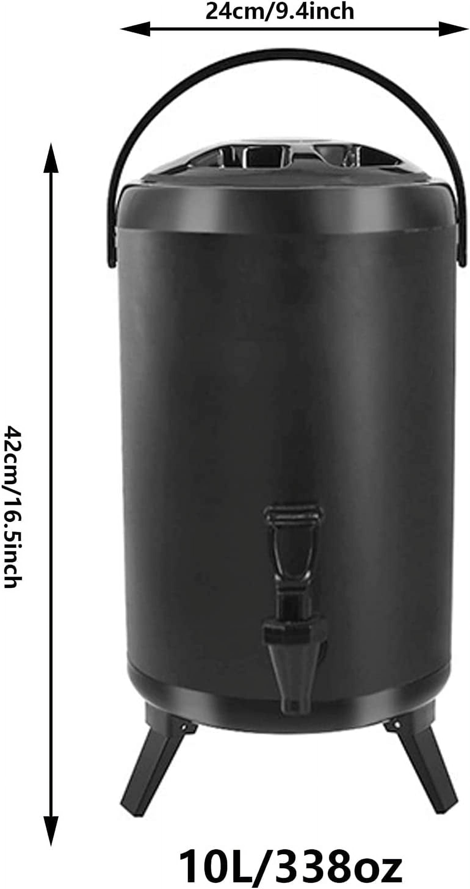 1pc Stainless Steel Black 6l Insulated Barrel Double Layer Beverage  Dispenser Water Bottle With Faucet For Milk Tea, Juice, Coffee, Milk, Hot  Water, Suitable For Outdoor Camping, Home Party, Cafe, Restaurant