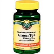 Spring Valley Standardized Extract Green Tea Herbal Supplement Capsules, 150mg,50 count