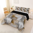 thumbnail image 2 of Homewish Brown Gradient Plaid Queen Comforter Set,Aesthetic Art Comforter Sets Queen,Black Reversible,3 Pieces,1 Comforter and 2 Pillowcases, 2 of 7