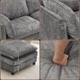 thumbnail image 3 of HOMYEDAMIC 110” L Shaped Modular Sectional Sofa Cloud Couch with Ottoman Chenille Deep Seat Sofa with Pillow for Living Room, Bedroom and Apartment, 3 of 6