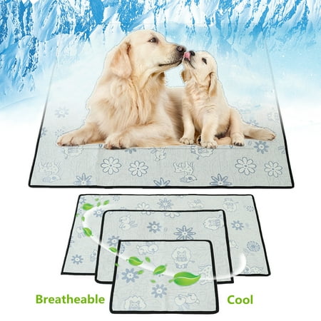 Breathable Pet Cooling Mat Non-Toxic Dog Chill Bed Indoor Summer Heat Relief Cushion Gel Pad Seat Comfortable Skin-friendly 4 Size For Puppy/Small/Medium/Large