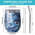 thumbnail image 5 of 12oz Stainless Steel Insulated Wine Tumbler with Lid and Straw – Double Wall Vacuum Mug for Hot & Cold Drinks, 304 Steel Interior, Sweat-Free Design, 5 of 5