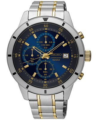seiko limited edition men's chronograph special value stainless steel bracelet watch 43mm