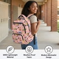 thumbnail image 4 of Pzuqiu Pink Farm Animal Print Backpack for Kids 17 Inch Padded Breathable Straps Multi Pockets Lightweight Casual School Bag for Preschool Primary Students Boys Girls Daily Use, 4 of 7
