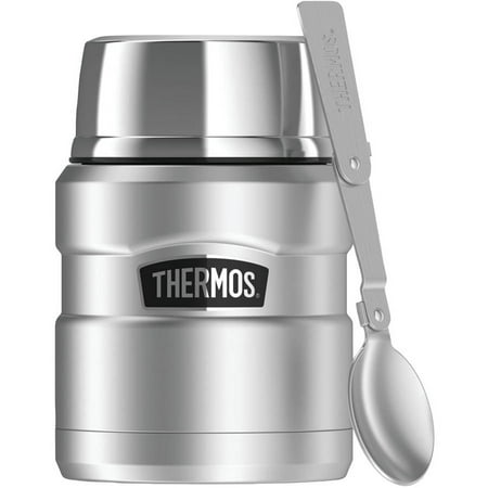Thermos SK3000STTRI4 Stainless King Vacuum-Insulated Food Jar With Folding Spoon, 16 oz,