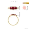 thumbnail image 4 of ANGARA Natural Ruby Three Stone Diamond Split Shank Ring in 14K Yellow Gold for Women (Size-5mm) | July Birthstone Jewelry for Her | Natural Ruby Rings, 4 of 9