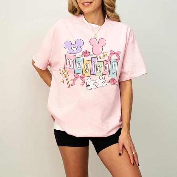 Retro Magical Coquette Disney Comfort Colors Shirts, Mickey Ears Tee, Disneyland Family Shirt, Disney Trip Vacation Shirt, Magic Kingdom Tee