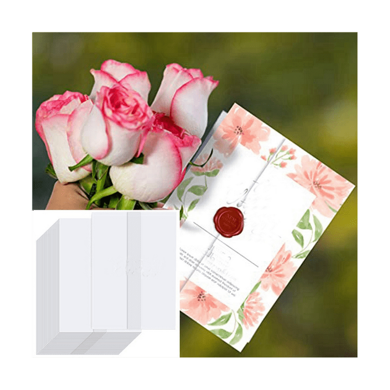 Pink Spring Floral Vellum Jacket, 5x7 Vellum Wedding Invitation