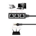 thumbnail image 2 of RJ45 LAN Ethernet Câble Séparateur 1 à 3 Ports Adaptateur Réseau Cat5 Cat6 Connecteur Rallonge, 2 of 4