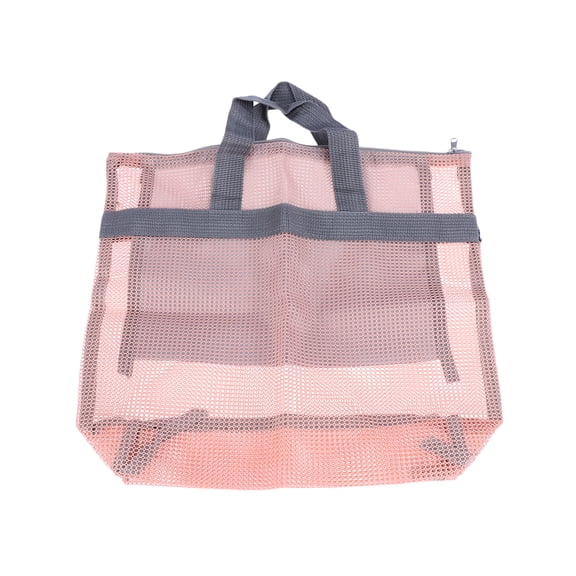 UEETEK Mesh Zippered Pouch Mesh Beach Tote Bag Large-capacity Nylon 1Pcs for Women Grocery