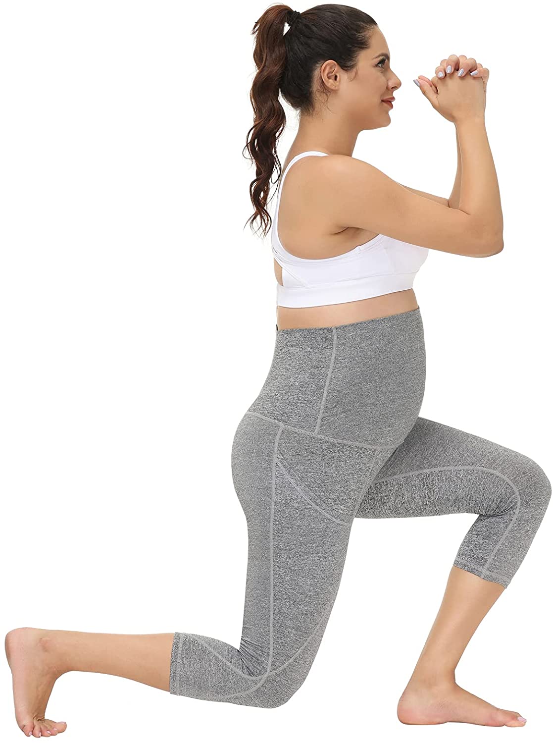 Maternity Yoga Pants Over Bump Workout 