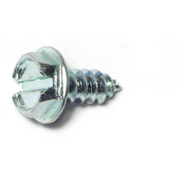 #10 x 1/2" Zinc Plated Steel Slotted Hex Washer Head Sheet Metal Screws SMSHWS-179