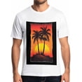 thumbnail image 1 of Camisetas de hombre con palmeras oceánicas, camisetas de manga corta para hombre, camiseta de cuello redondo, camisetas de verano para hombre con atardecer en la playa, blanco-L, 1 of 8