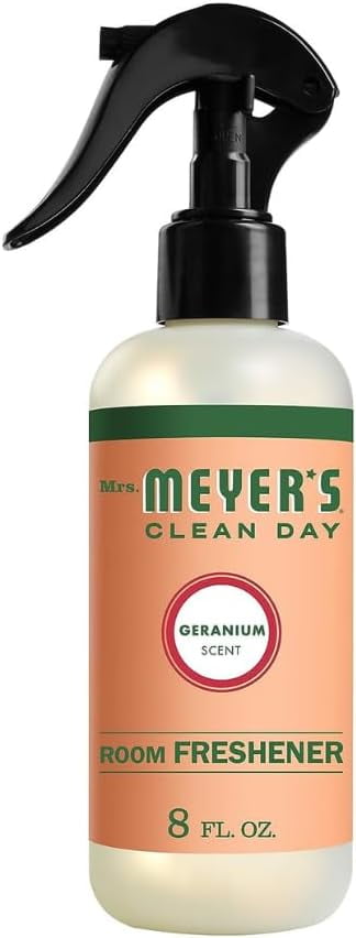 Mrs. Meyer's Clean Day Geranium Scent Variety, 1 Room Freshener 8 oz, 1 Liquid Dish Soap 16 oz, 1 Liquid Hand Soap 12.5 oz, 1 Multi-surface Cleaner 16 oz