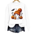 thumbnail image 4 of Halloween Sweatshirt for Women Sweatshirt Casual Long Sleeve Graphic Tee Crewneck Pullover Top for Women Hoodless Style White XXL, 4 of 4