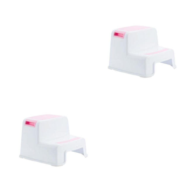 Advancent Taburete con escalón moderno: complemento funcional y elegante para el hogar Taburete con escalón para niños de PP fácil de montar Rosa 2Conjunto