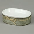 thumbnail image 2 of Audrey's White Ceramic Soap Dish with Galvanized Zinc Finish Tray, 2 of 4